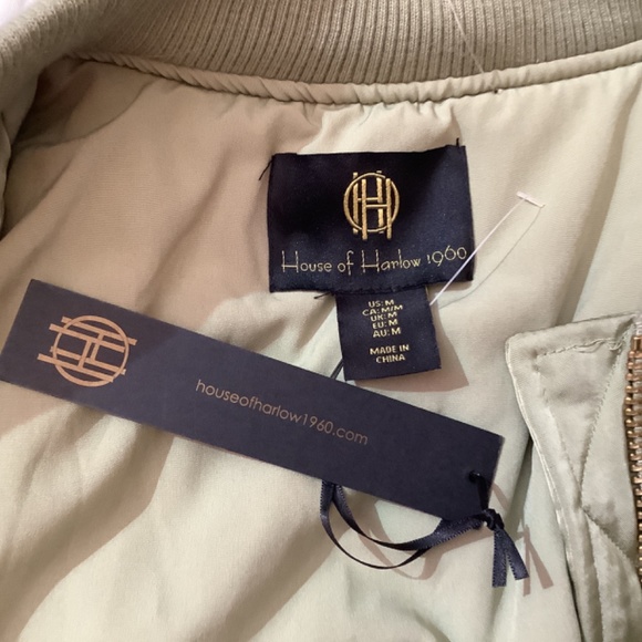 NWT House of Harlow 1960 bomber jacket olive/army green - Picture 13 of 14